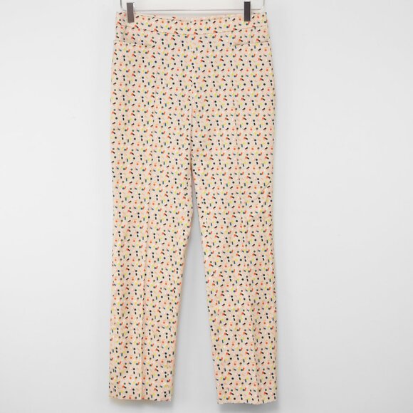 Akris Punto Patterned Trousers Straight Leg Neutral Multicolor Size 4 - Picture 1 of 7